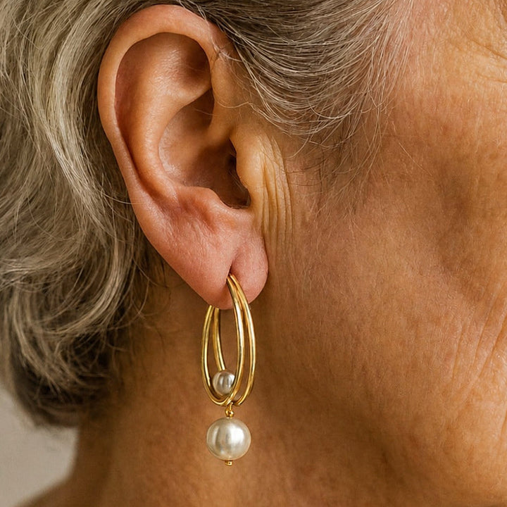 Vintage Gold Pearl Earrings