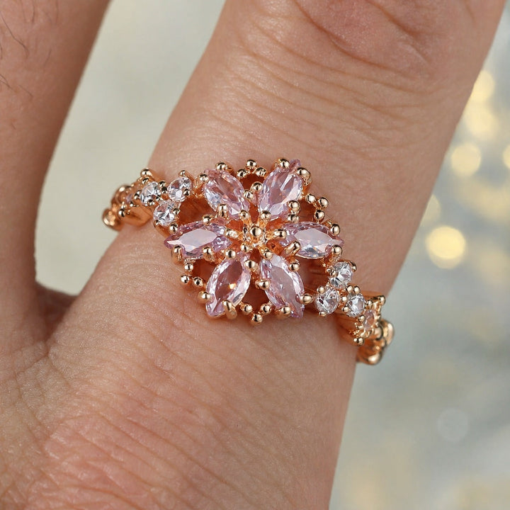 Golden Petal Pink Ring
