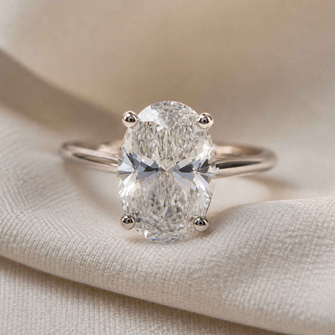 Celestial Oval Solitaire Ring