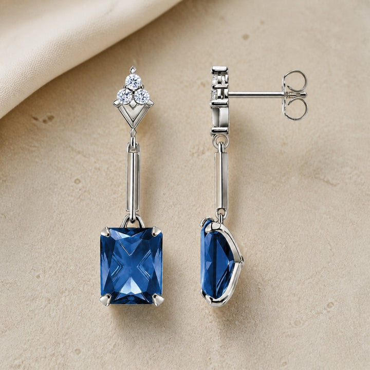 Sapphire Blue Dangle Earrings