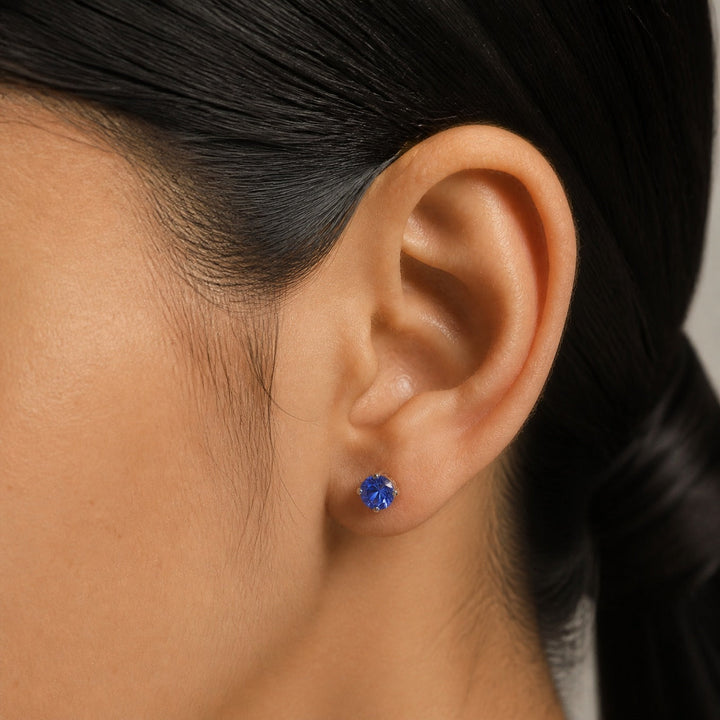 Luminous Sapphire Silver Earrings