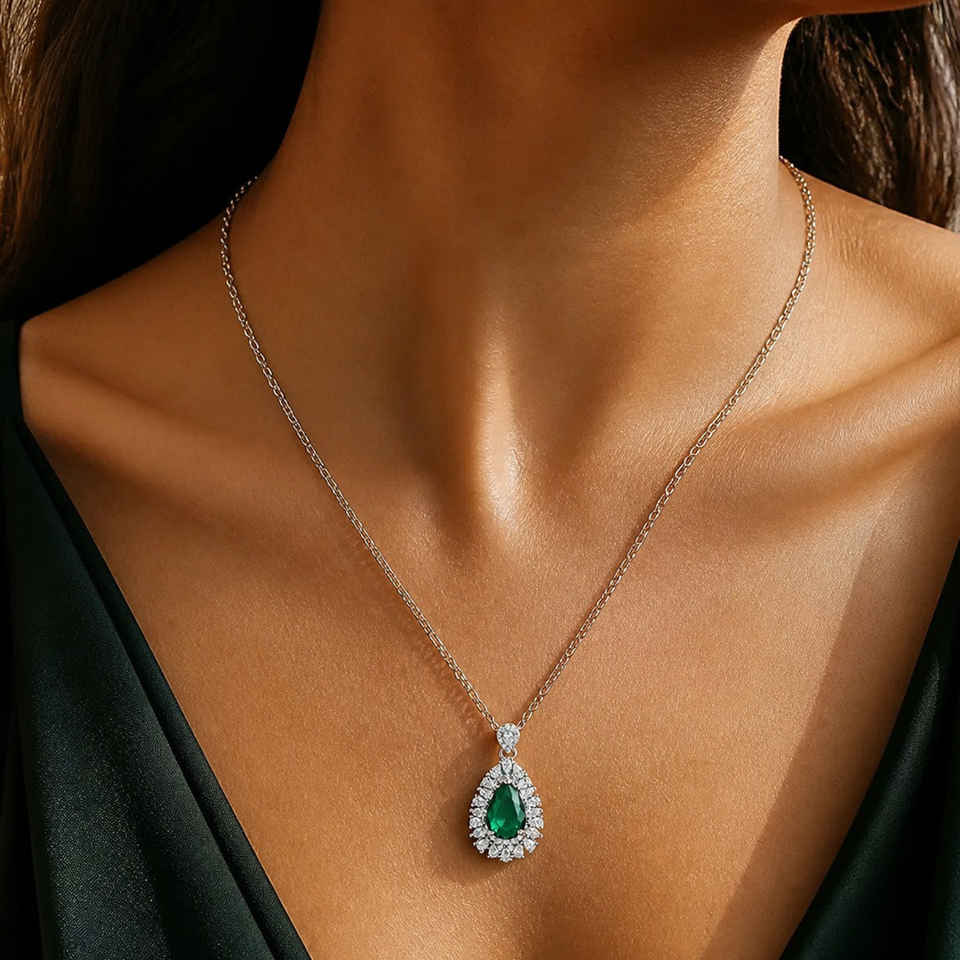 Emerald Horizon Pendant Necklace