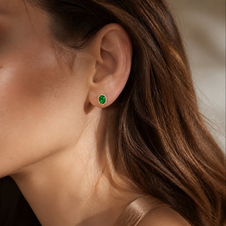 Emerald Vault Stud Earrings