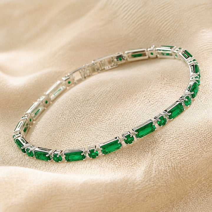 Emerald Halo Tennis Bracelet