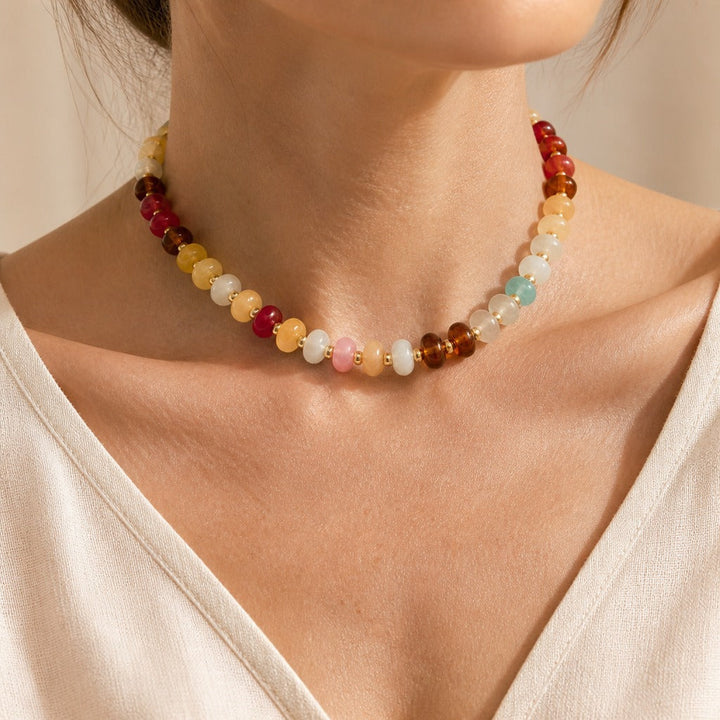 Bohemian Frosted Glass Bead Necklace