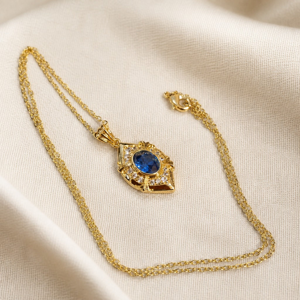 Ornate Sapphire Pendant Necklace