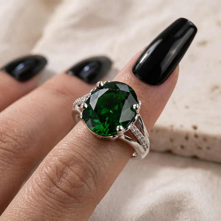 Emerald Treasure Solitaire Ring