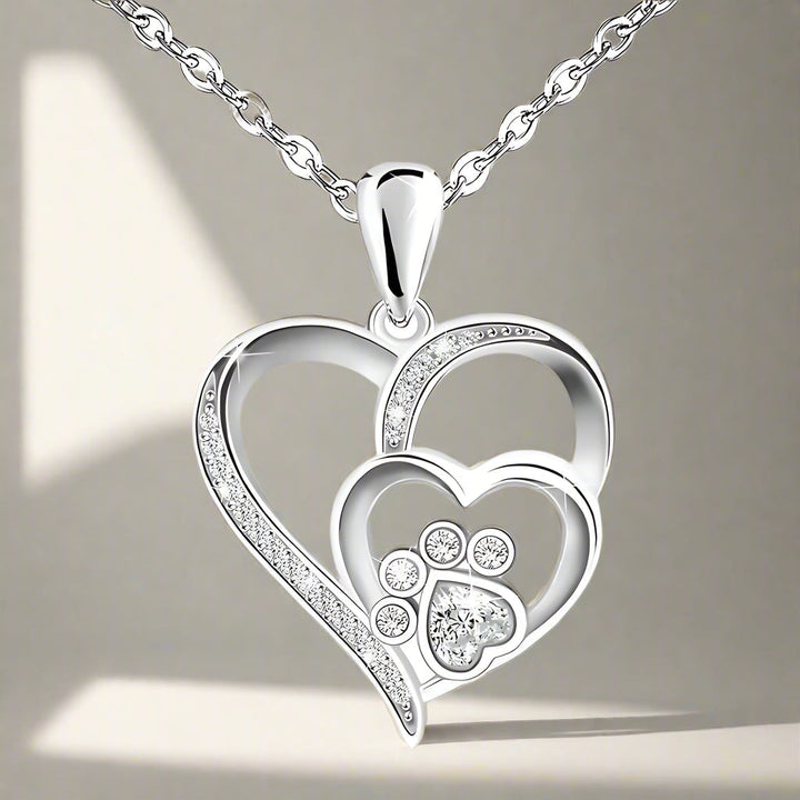 Delicate Heart Paw Necklace