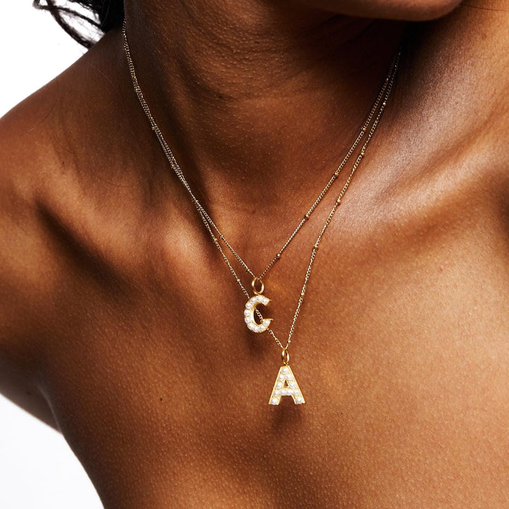 Pearl Initial Pendant Necklace