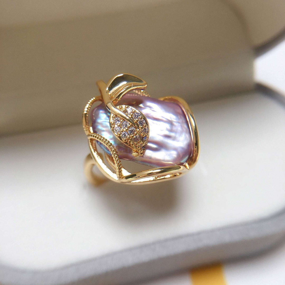 Pearl Luster Adjustable Ring