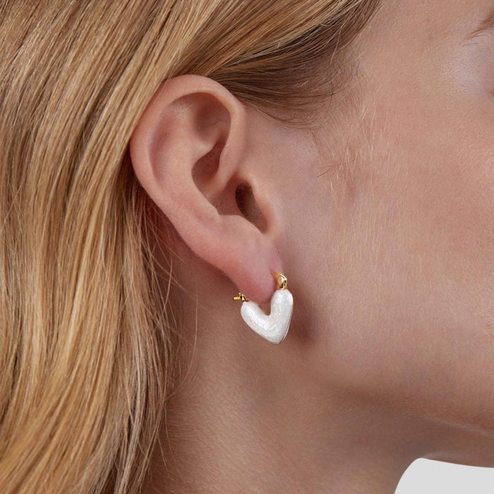 Pure White Heart Earrings