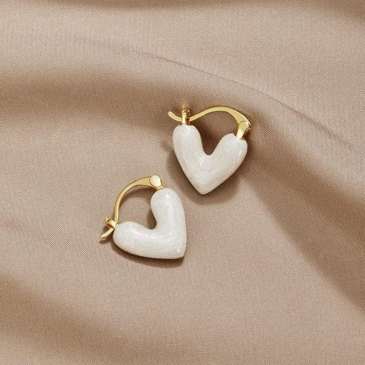 Pure White Heart Earrings