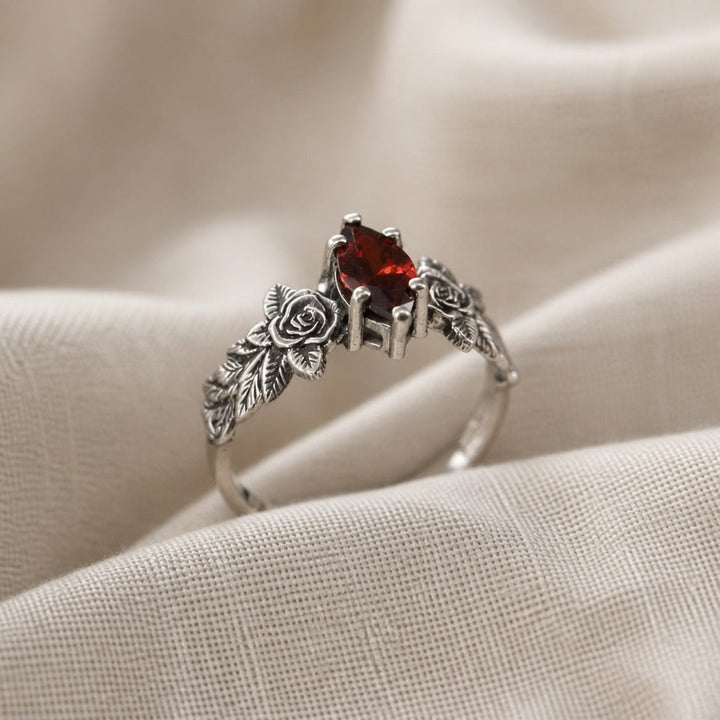 Vintage Rose Garnet Ring