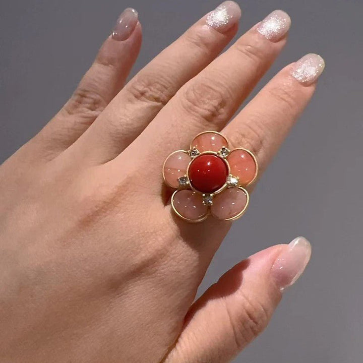 Rosy Halo Garden Ring
