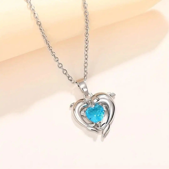 Dolphin Love Silver Necklace