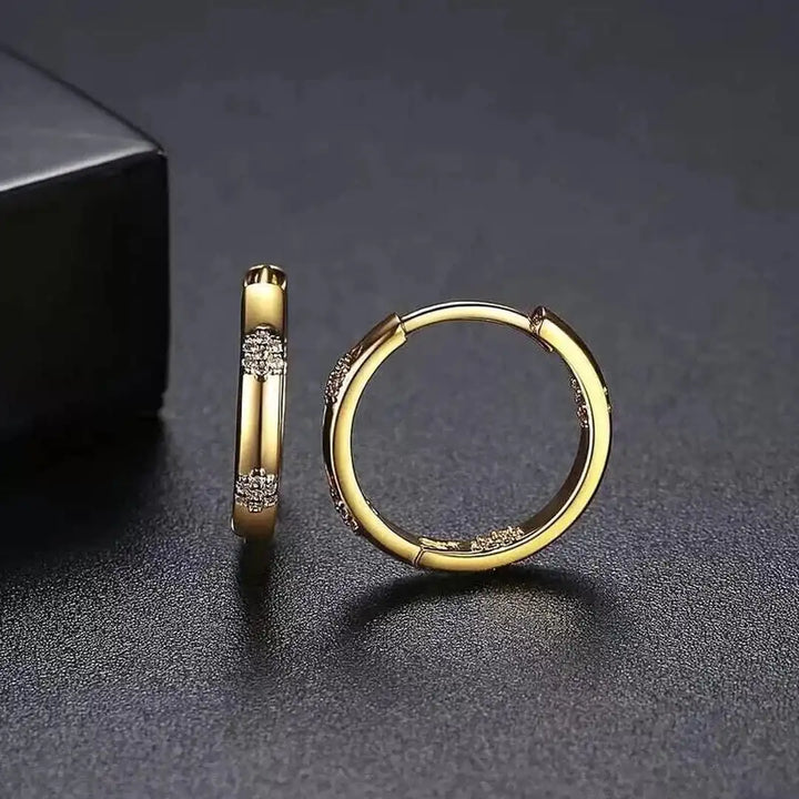 Vintage Golden Flower Hoop Earrings