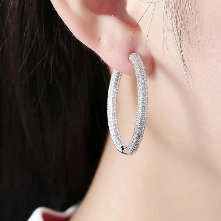 Silver Halo Hoop Earrings