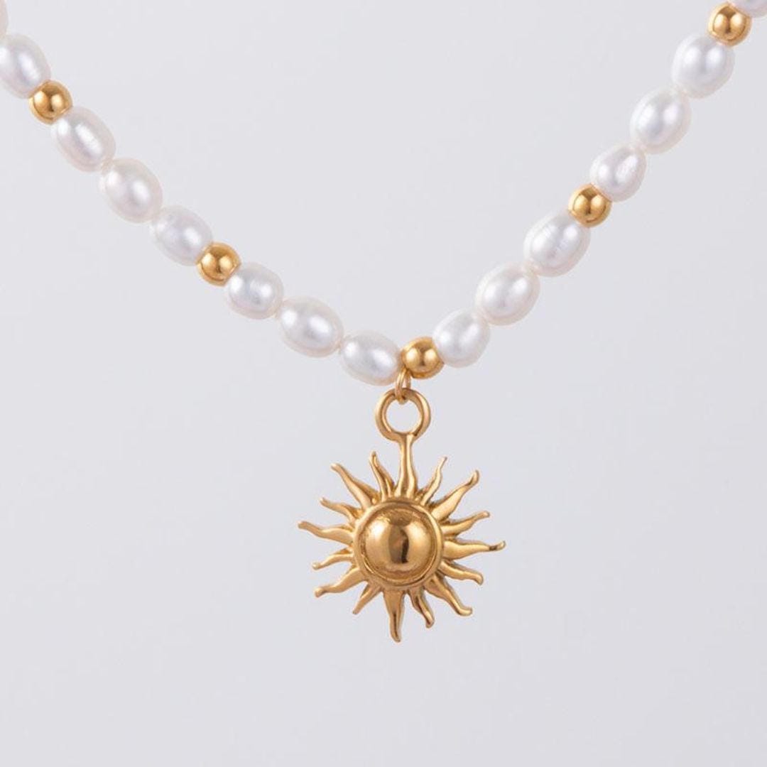 Sunlit Pearl Gold Necklace