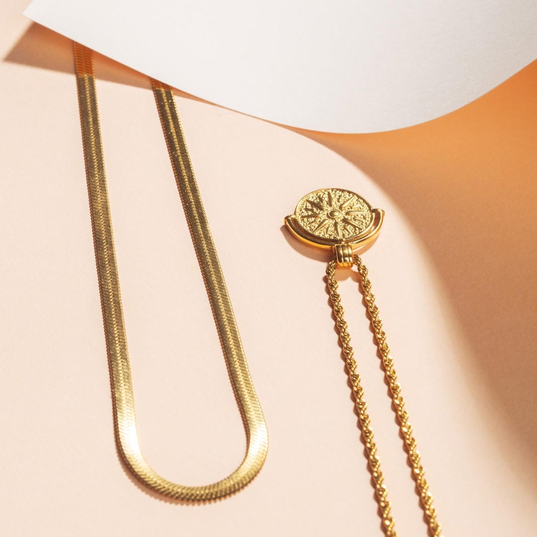 Golden Radiance Necklace Layered Set