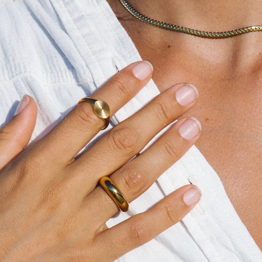 Sun Circle Ring in Gold or Silver
