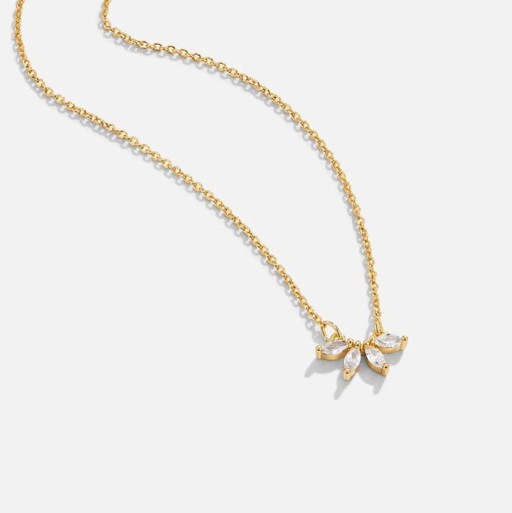 Omelia Sparkling Crystal Leaf Necklace