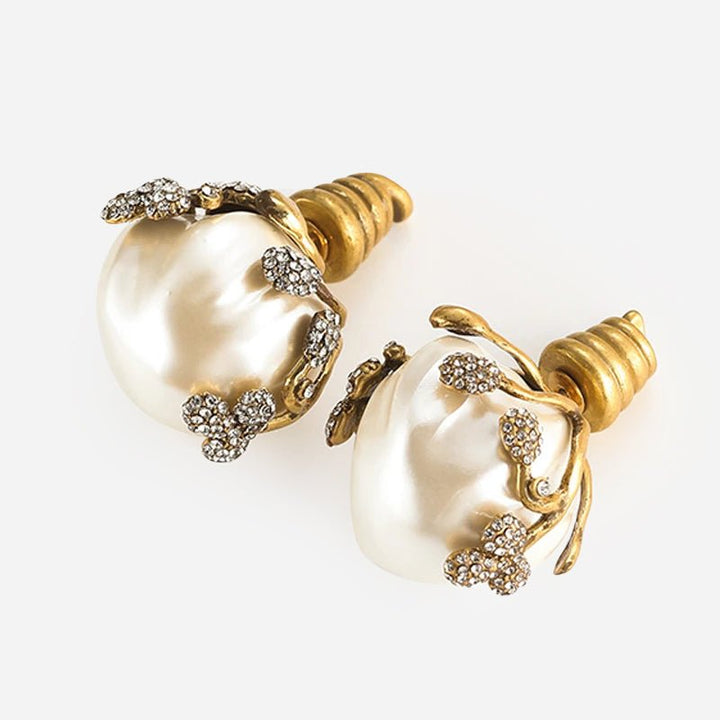 Wildflower Pearl Crown Earrings